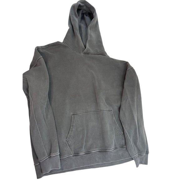 Abercrombie & Fitch Oversized Hoodie Gray Soft Fleece Lined Cotton Blend M 33f - Picture 1 of 12